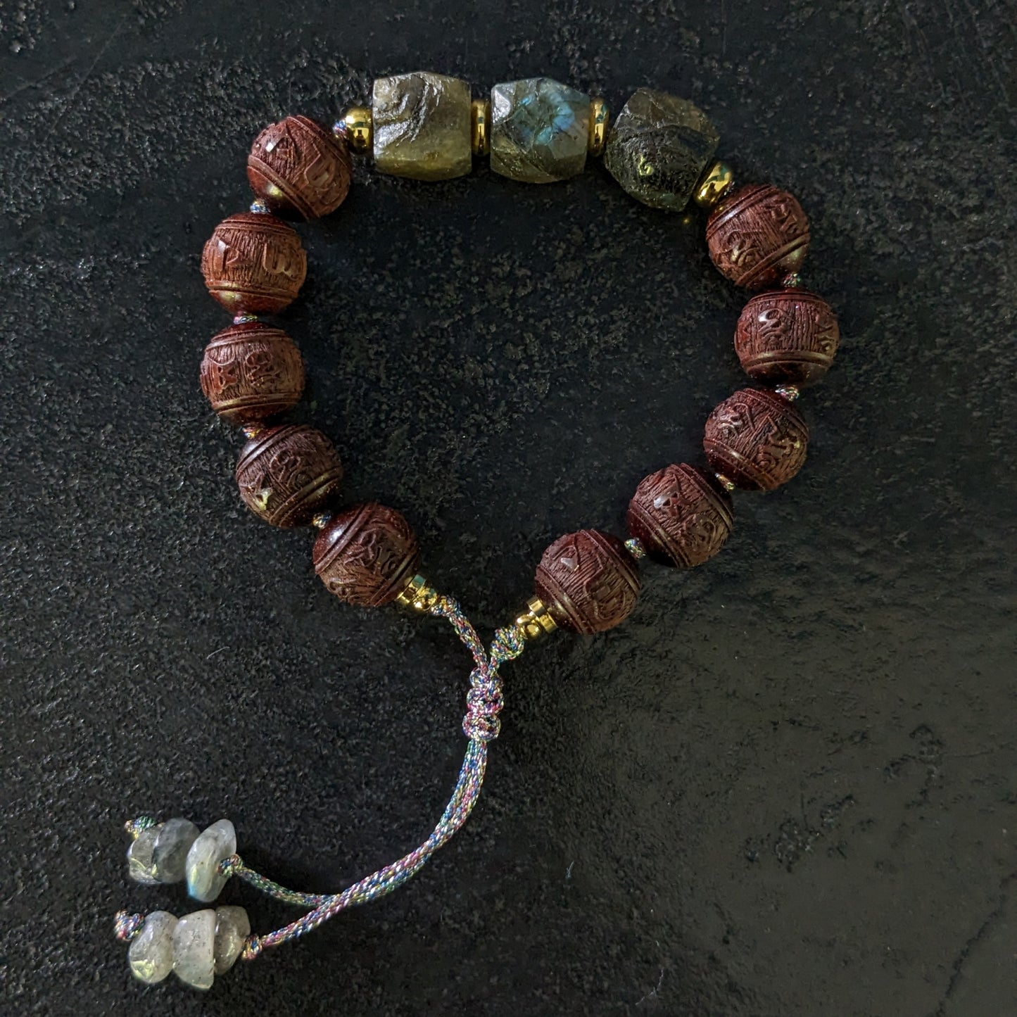 Bracelet en labradorite et santal
