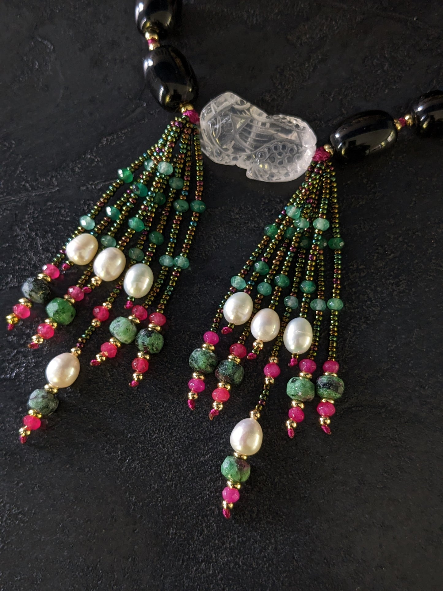 Collier Pixiu en onyx