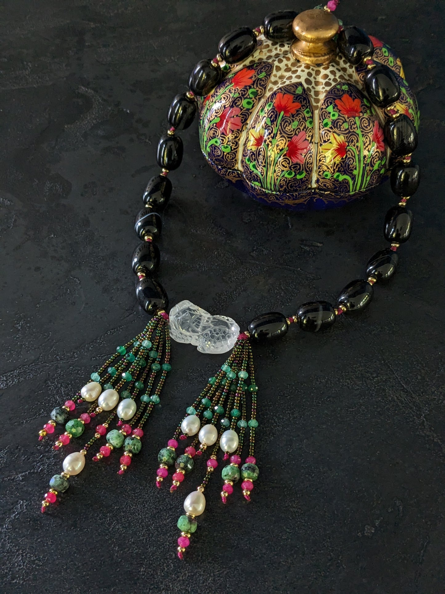 Collier Pixiu en onyx