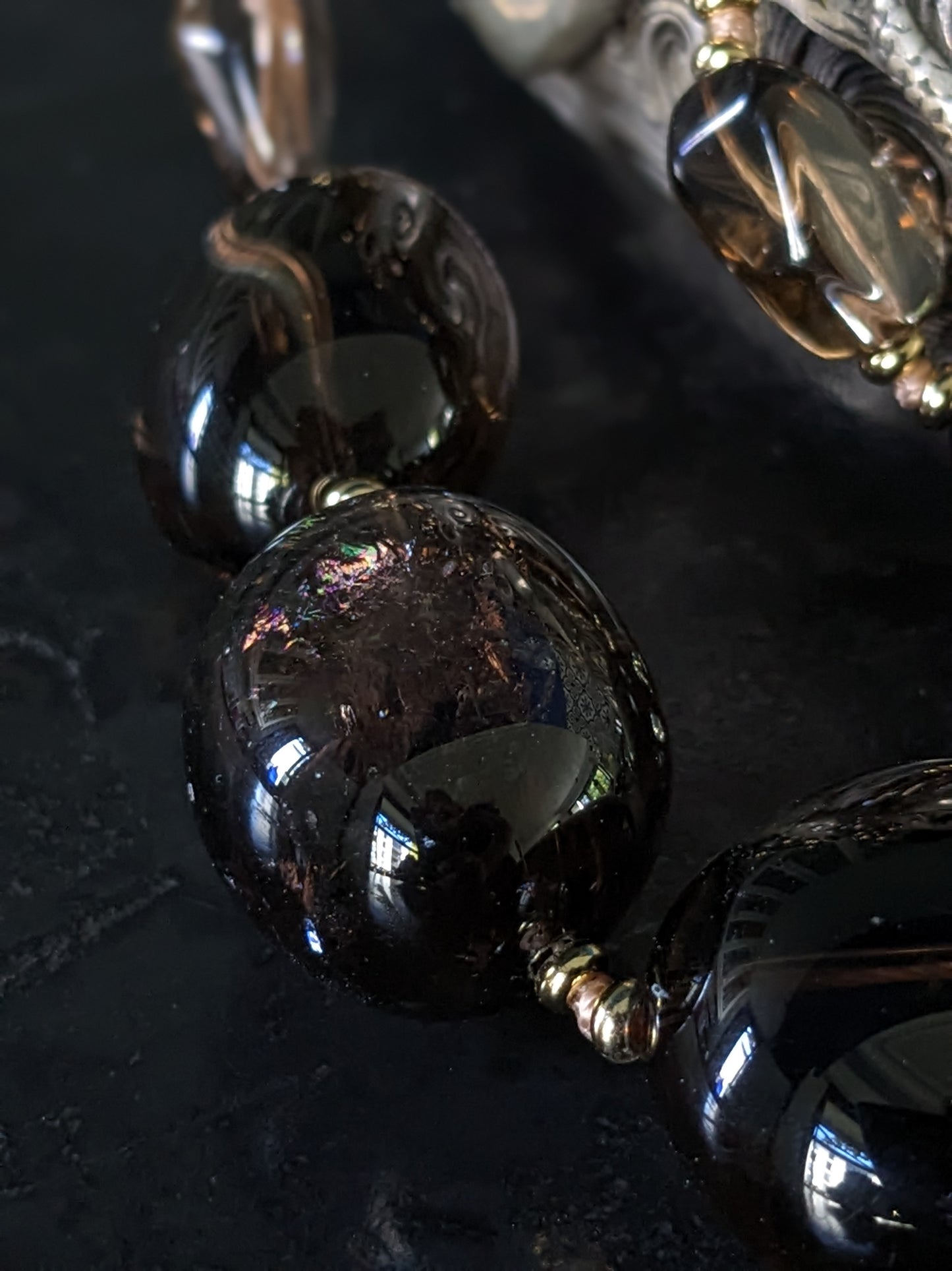 Collier bohème en quartz fumé