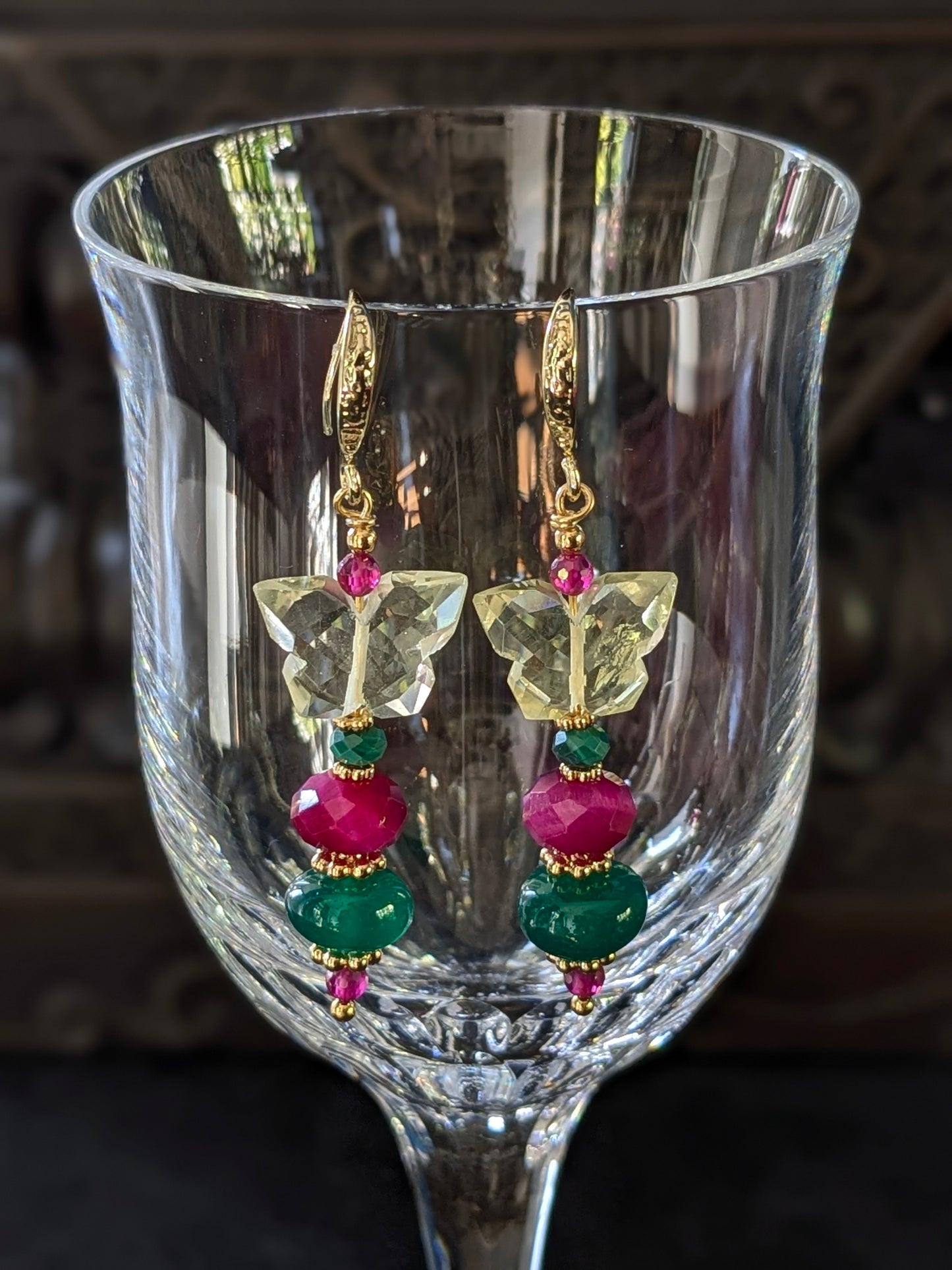 boucles d'oreilles créateur en pierres fines