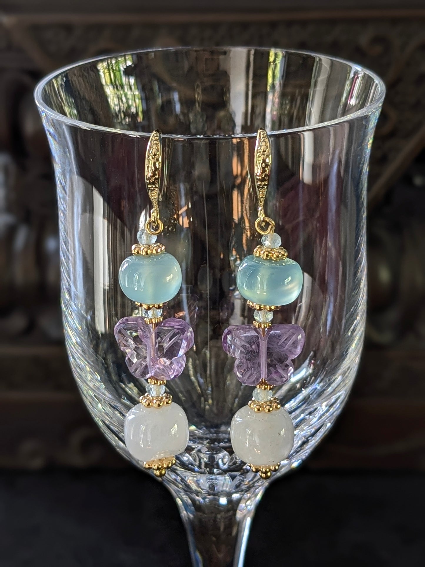 boucles d'oreilles créateur en pierres fines