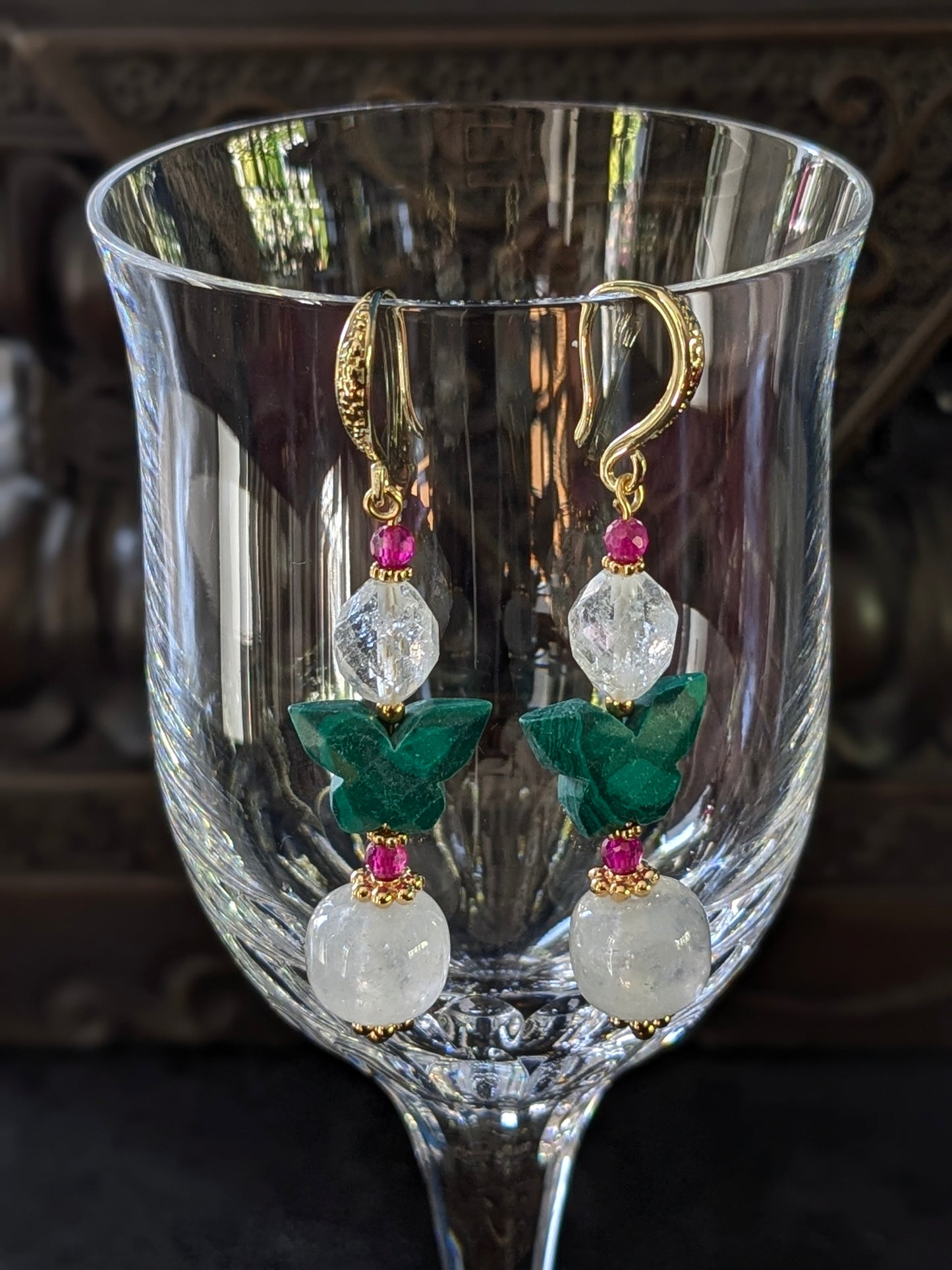 boucles d'oreilles créateur en pierres fines