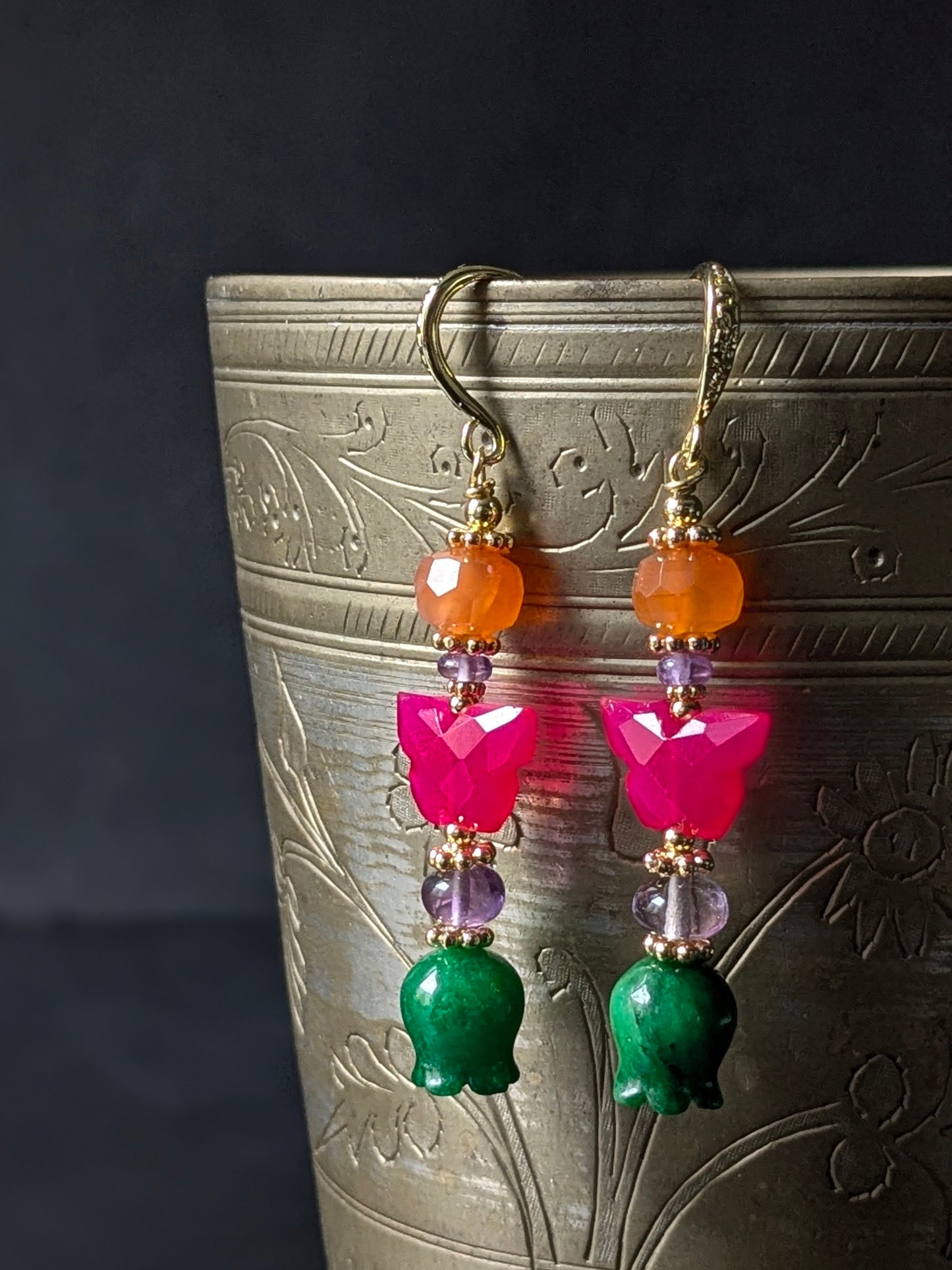 Boucles d’oreilles créateur en pierres fines