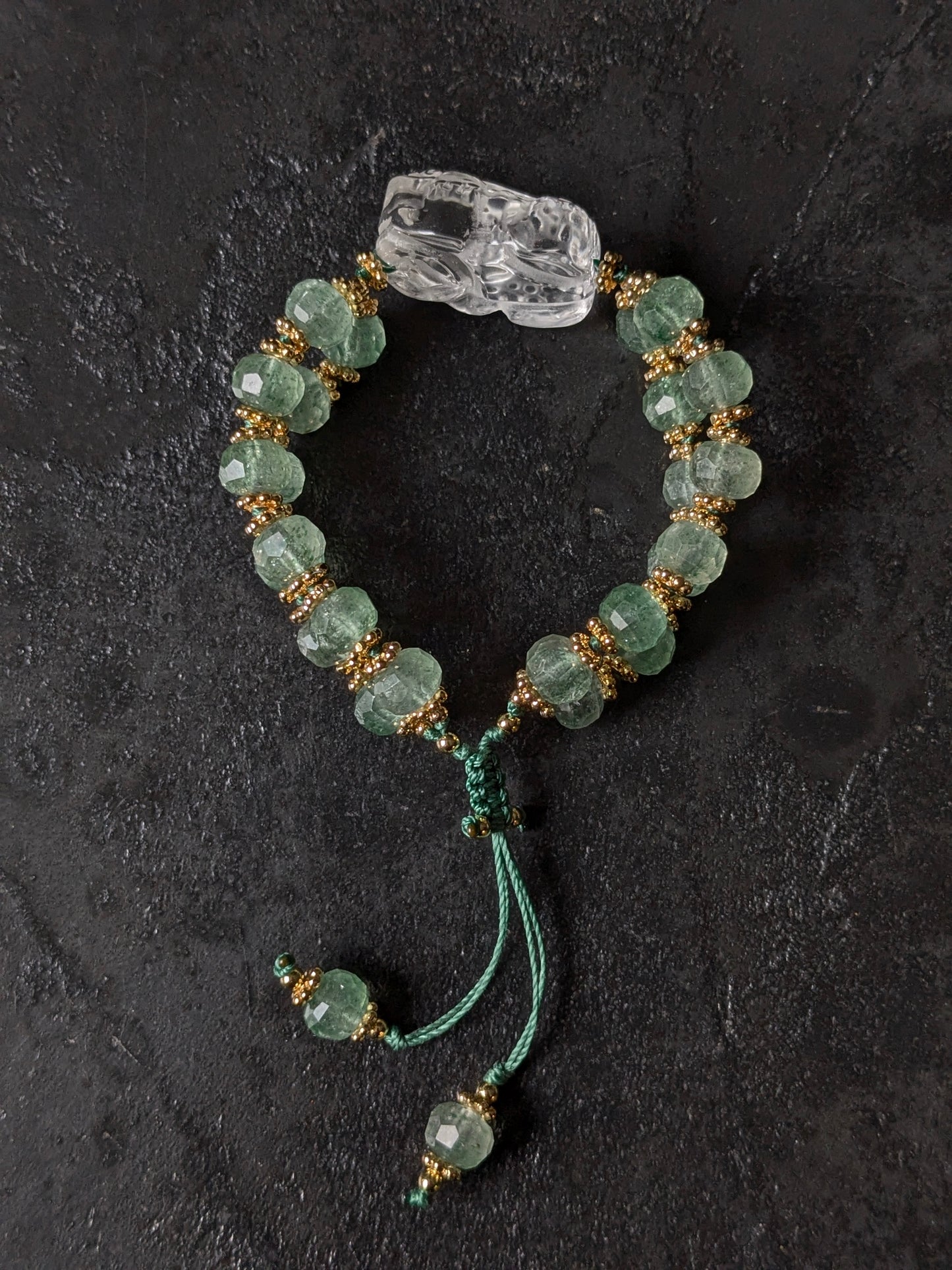 Bracelet Pixiu Quartz Fraise VertBracelet Pixiu QuartzMUDRA
