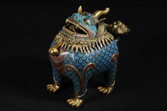 Pixiu cloisonné et émaillé