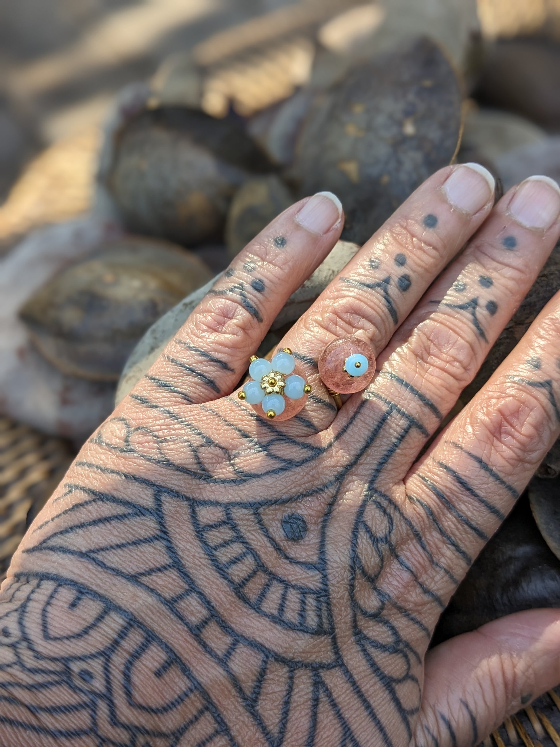 bague toi et moi en pierres fines