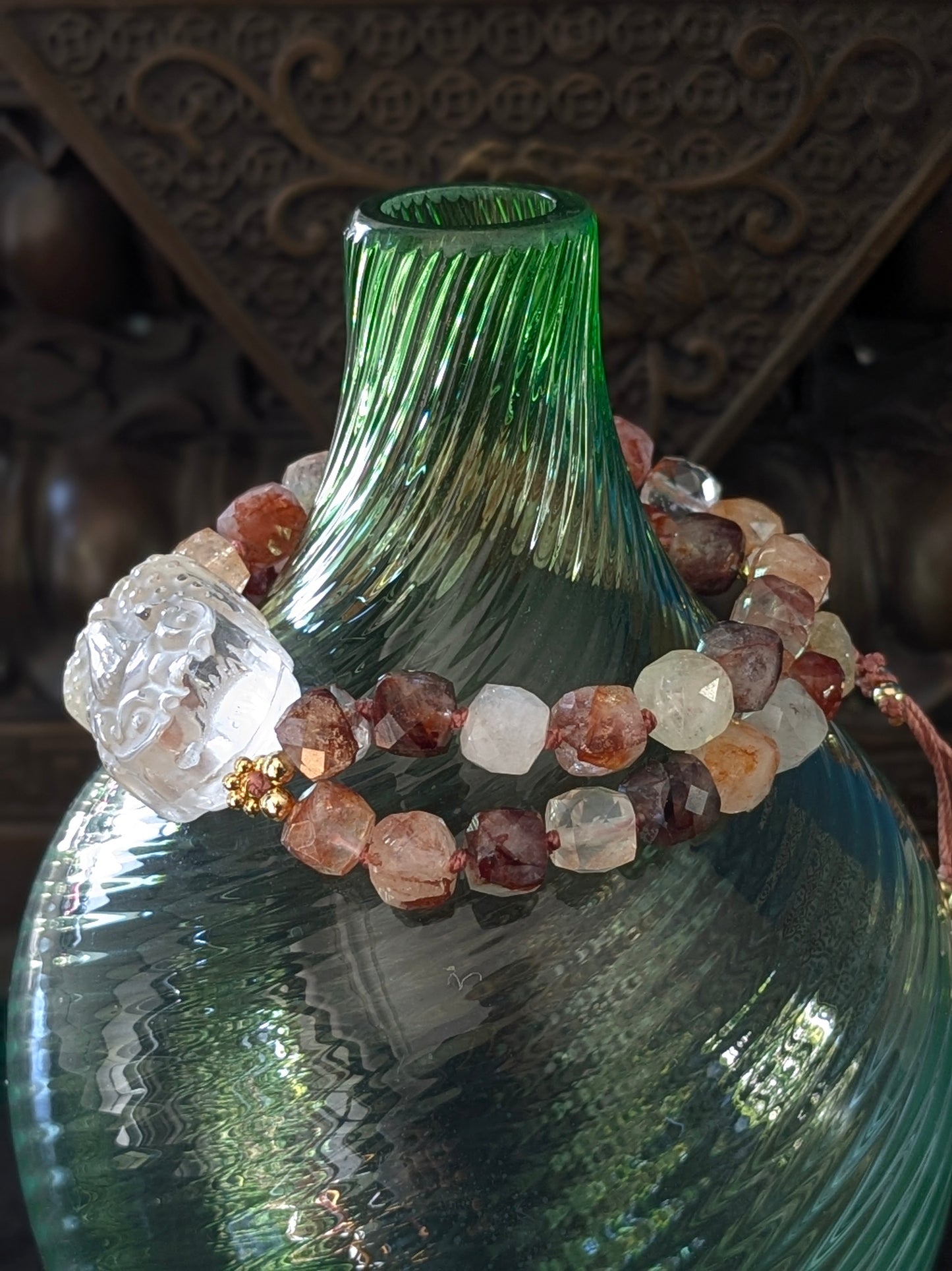 Bracelet Pixiu Cubes Quartz Hématoïde