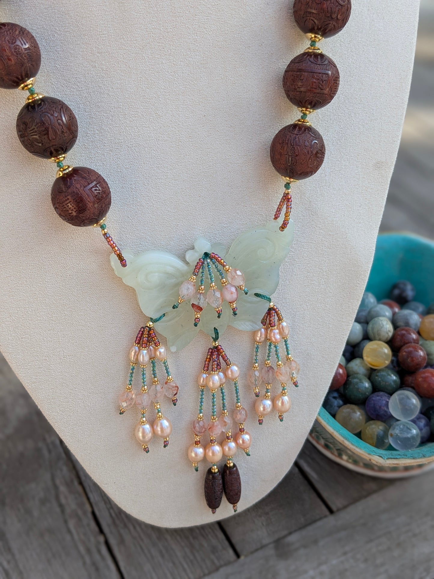 Collier Talisman Papillon et Pampilles