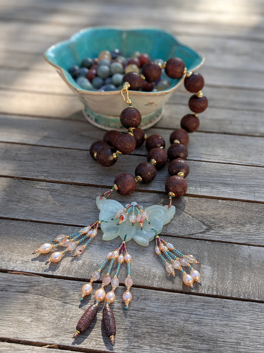 Collier Talisman Papillon et Pampilles