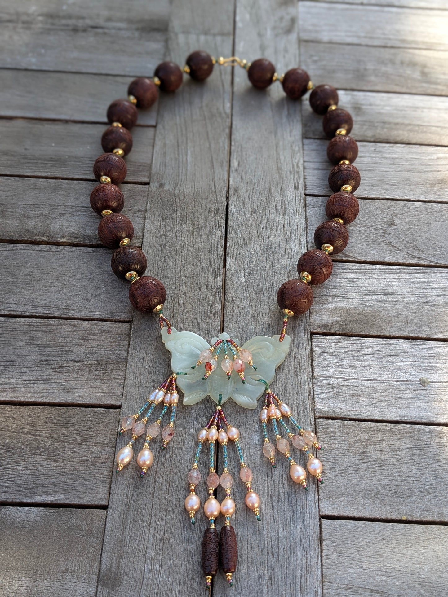 Collier Talisman Papillon et Pampilles