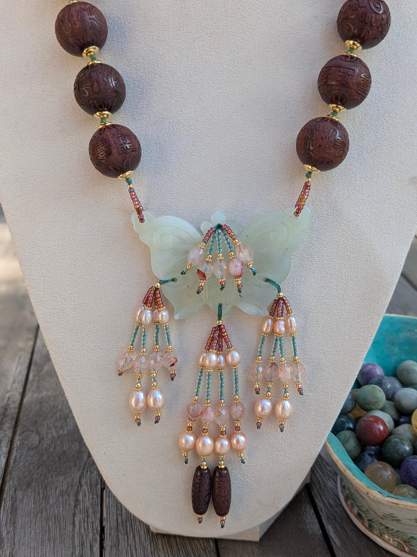 Collier Talisman Papillon et Pampilles