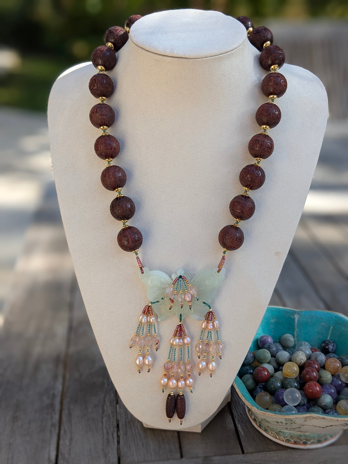 Collier Talisman Papillon et Pampilles