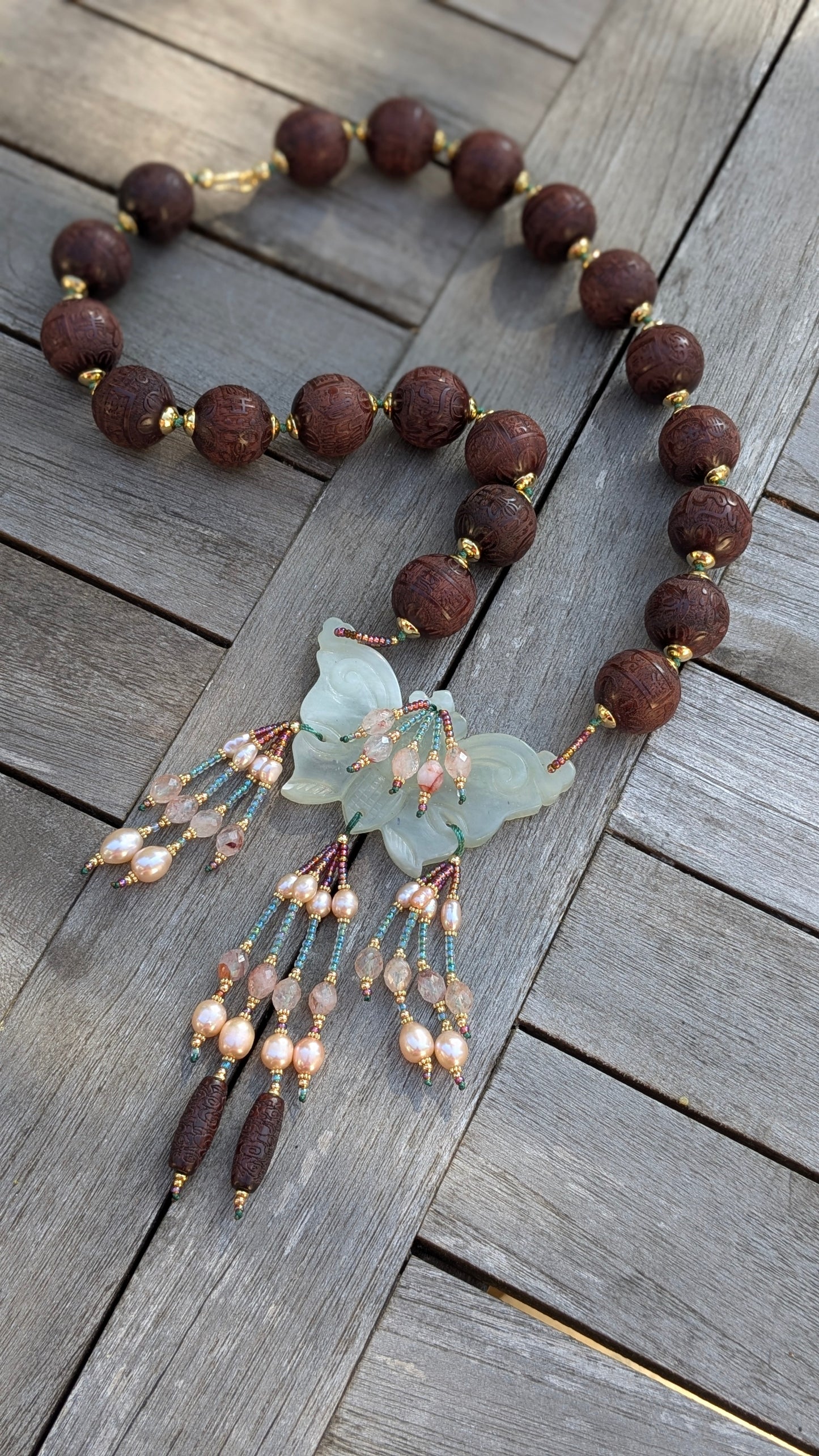 Collier Talisman Papillon et Pampilles