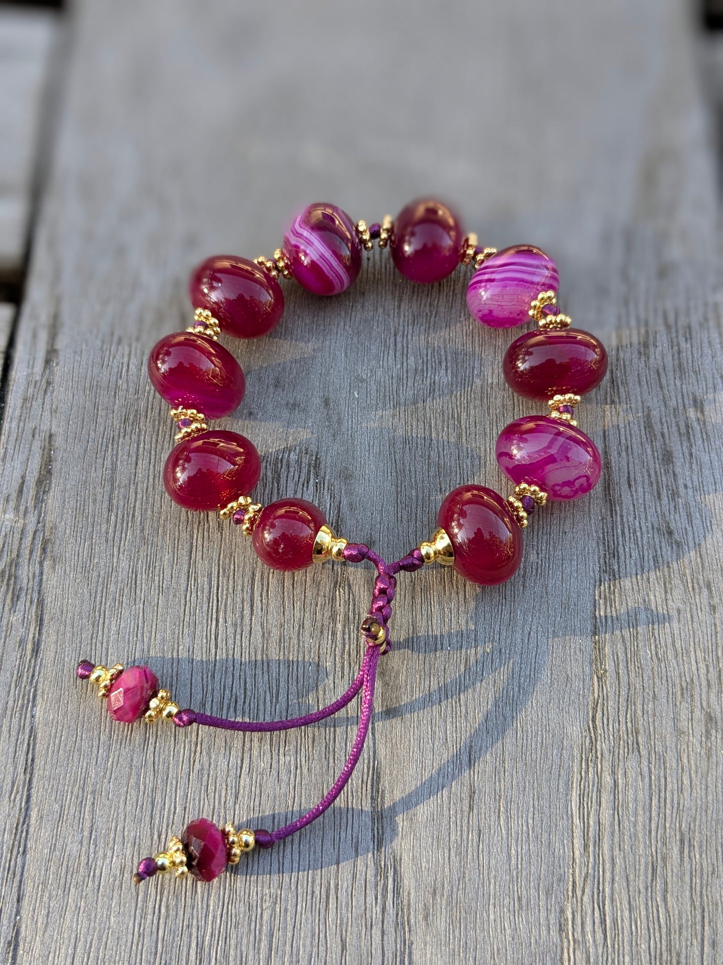 Bracelet Agates Tie & Dye