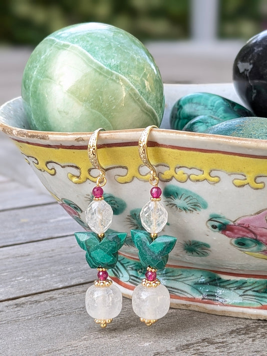 boucles d'oreilles créateur en pierres fines