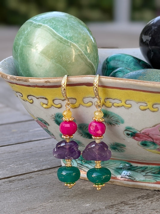 boucles d'oreilles créateur en pierres fines