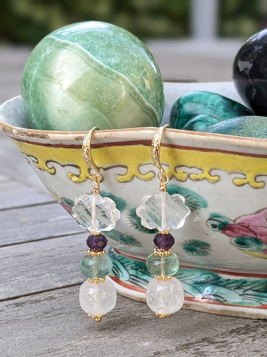 boucles d'oreilles créateur en pierres fines