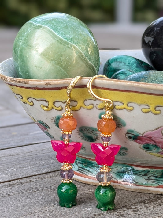 Boucles d’oreilles créateur en pierres fines 