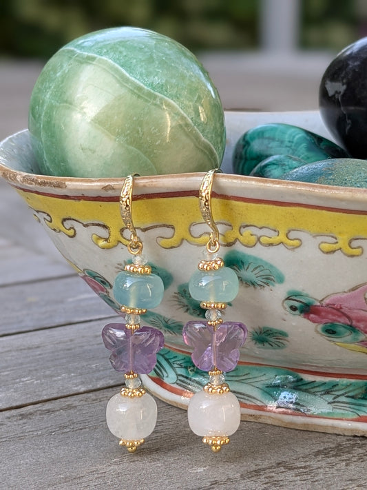 boucles d'oreilles créateur en pierres fines