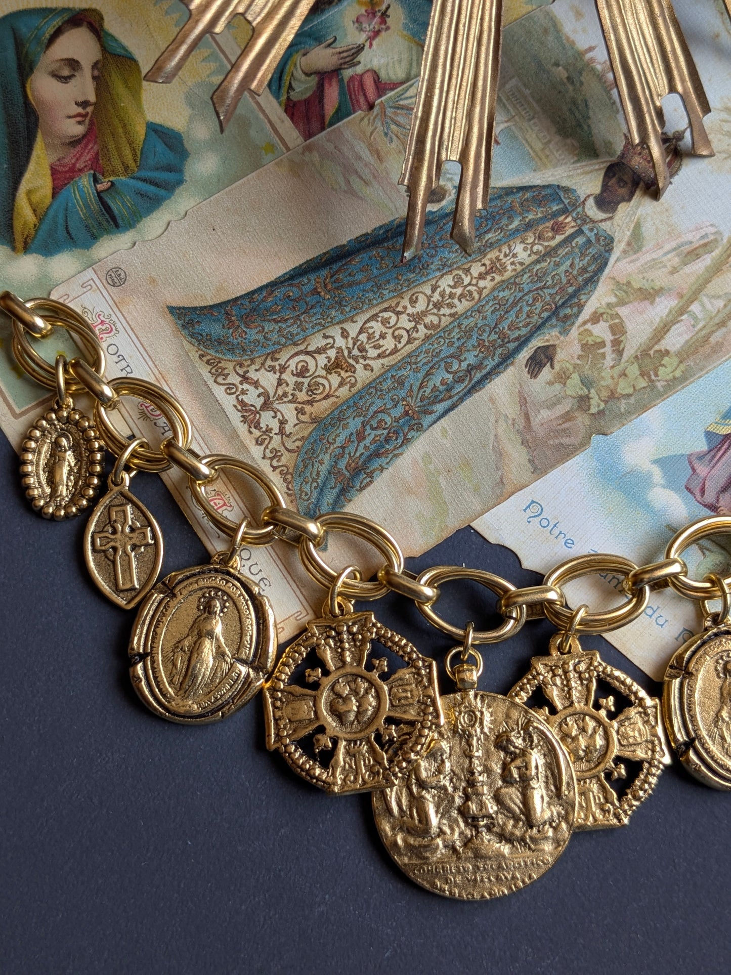 Bracelet Sitio de Mudra, Cœur Sacré réversible et Médailles Miraculeuses, collection Oh My God.
