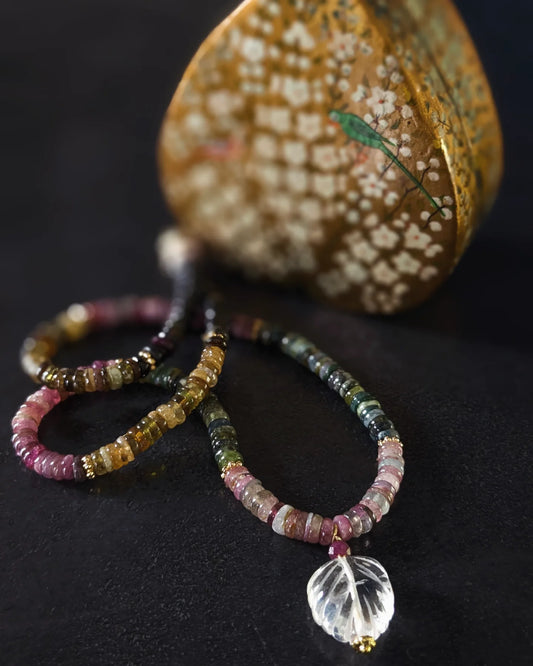 Pré-commande collier tourmaline et cristal de roche